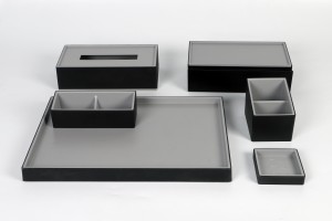 Tray Set, Amenity Box, Tissue Box with newest ABS leather surface finishing